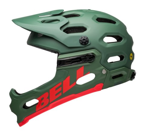 Kask full face BELL SUPER 3R MIPS matte dark green infrared roz. S (52-56 cm) (NEW). Kask full face BELL SUPER 3R MIPS matte dark green infrared roz. S (52-56 cm) (NEW).