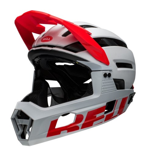Kask full face BELL SUPER AIR R MIPS SPHERICAL matte gloss white infrared roz. S (52-56 cm) (NEW) Kask full face BELL SUPER AIR R MIPS SPHERICAL matte gloss white infrared roz. S (52-56 cm) (NEW)