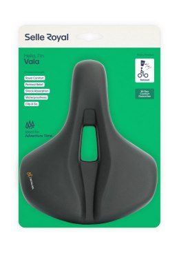 Siodło SELLEROYAL VAIA RELAXED 90st. żelowe + elastomery, ergonomiczny kanał, unisex, 580g (NEW)