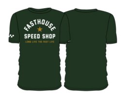 T-shirt FASTHOUSE Fast Life SS Tee, Forrest Green - roz. S (NEW)