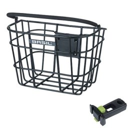 Kosz na kierownicę BASIL BREMEN ALU KF aluminiowy + KF A-Head stem holde, alumniowy czarny (NEW)