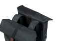 Sakwa miejska podwójna BASIL CITY DOUBLE PANNIER BAG 28-32L, Universal Bridge System, wodoodporna black (NEW)