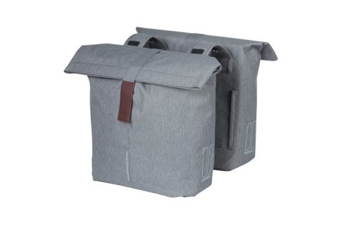 Sakwa miejska podwójna BASIL CITY DOUBLE PANNIER BAG 28-32L, Universal Bridge System, wodoodporna grey melee (NEW) Sakwa miejska podwójna BASIL CITY DOUBLE PANNIER BAG 28-32L, Universal Bridge System, wodoodporna grey melee (NEW)