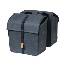 Sakwa miejska podwójna BASIL URBAN DRY DOUBLE BAG 50L, Universal Bridge System, 100% wodoodporna charcoal melee (NEW)