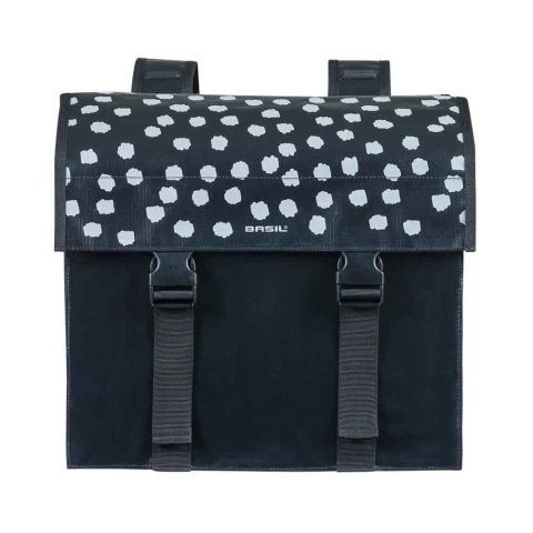 Sakwa miejska podwójna BASIL URBAN LOAD DOUBLE PANNIER BAG 48-53L, Universal Bridge System, 100% wodoodporna, black reflective/b Sakwa miejska podwójna BASIL URBAN LOAD DOUBLE PANNIER BAG 48-53L, Universal Bridge System, 100% wodoodporna, black reflective/b