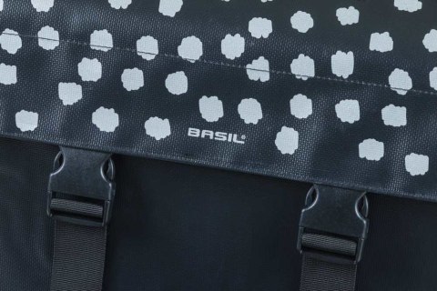 Sakwa miejska podwójna BASIL URBAN LOAD DOUBLE PANNIER BAG 48-53L, Universal Bridge System, 100% wodoodporna, black reflective/b Sakwa miejska podwójna BASIL URBAN LOAD DOUBLE PANNIER BAG 48-53L, Universal Bridge System, 100% wodoodporna, black reflective/b