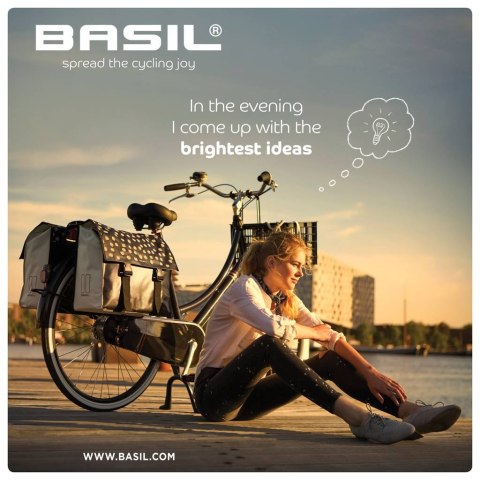 Sakwa miejska podwójna BASIL URBAN LOAD DOUBLE PANNIER BAG 48-53L, Universal Bridge System, 100% wodoodporna, black reflective/b Sakwa miejska podwójna BASIL URBAN LOAD DOUBLE PANNIER BAG 48-53L, Universal Bridge System, 100% wodoodporna, black reflective/b
