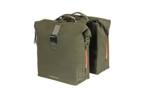 Sakwa podwówjna BASIL SOHO DOUBLE PANNIER BAG NORDLICHT Universal Bridge System 41L, 100% wodoodporna moss green oświetlenie Nor Sakwa podwówjna BASIL SOHO DOUBLE PANNIER BAG NORDLICHT Universal Bridge System 41L, 100% wodoodporna moss green oświetlenie Nor