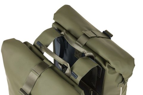 Sakwa podwówjna BASIL SOHO DOUBLE PANNIER BAG NORDLICHT Universal Bridge System 41L, 100% wodoodporna moss green oświetlenie Nor Sakwa podwówjna BASIL SOHO DOUBLE PANNIER BAG NORDLICHT Universal Bridge System 41L, 100% wodoodporna moss green oświetlenie Nor