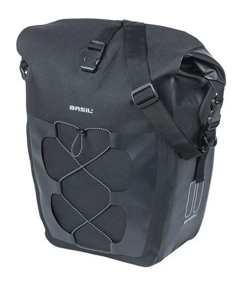 Sakwa pojedyncza BASIL NAVIGATOR WATERPROOF SINGLE PANNIER BAG L 25-31 L, Hook On System, wodoodporna, black (NEW) Sakwa pojedyncza BASIL NAVIGATOR WATERPROOF SINGLE PANNIER BAG L 25-31 L, Hook On System, wodoodporna, black (NEW)