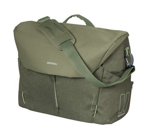 Torba biurowa/pod laptop BASIL B-SAFE COMMUTER OFFICE BAG NORDLICHT 17L, mocowanie na haki Hook-On System, olive green + Oświetl Torba biurowa/pod laptop BASIL B-SAFE COMMUTER OFFICE BAG NORDLICHT 17L, mocowanie na haki Hook-On System, olive green + Oświetl