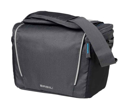 Torba na kierownicę BASIL SPORT DESIGN HANDLEBAR BAG BAG KF 7L, graphite + Płytka mocująca do kosza BASIL BASEASY + KLICKFIX ADA Torba na kierownicę BASIL SPORT DESIGN HANDLEBAR BAG BAG KF 7L, graphite + Płytka mocująca do kosza BASIL BASEASY + KLICKFIX ADA