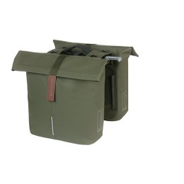 Sakwa miejska podwójna BASIL CITY DOUBLE PANNIER BAG MIK 28-32L, MIK System (ready to go), moss green (NEW)