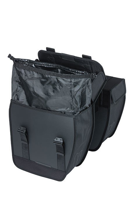 Sakwa miejska podwójna BASIL TOUR WATERPROOF DOUBLE PANNIER BAG 28L, Universal Bridge System, wodoodporna black (NEW) Sakwa miejska podwójna BASIL TOUR WATERPROOF DOUBLE PANNIER BAG 28L, Universal Bridge System, wodoodporna black (NEW)
