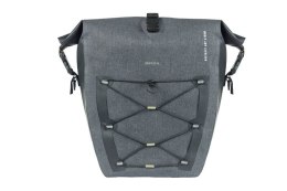 Sakwa pojedyncza BASIL NAVIGATOR STORM SINGLE PANNIER BAG MIK SIDE L 25-31 L, MIK System (ready to go) wodoodporna grey black (