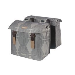 Torba na bagażnik BASIL ELEGANCE DOUBLE PANNIER BAG 40-49 Universal Bridge System, wodoodporna chateau taupe (NEW)
