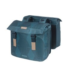 Torba na bagażnik BASIL ELEGANCE DOUBLE PANNIER BAG 40-49 Universal Bridge System, wodoodporna estate blue (NEW)