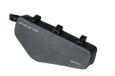 Torba pod ramę BASIL NAVIGATOR STORM FRAME BAG M 2.2L, wodoodporna grey black (NEW) Torba pod ramę BASIL NAVIGATOR STORM FRAME BAG M 2.2L, wodoodporna grey black (NEW)