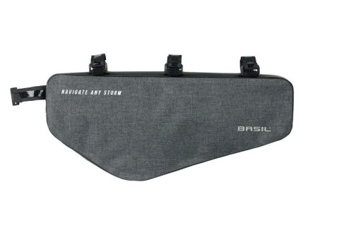 Torba pod ramę BASIL NAVIGATOR STORM FRAME BAG M 2.2L, wodoodporna grey black (NEW) Torba pod ramę BASIL NAVIGATOR STORM FRAME BAG M 2.2L, wodoodporna grey black (NEW)