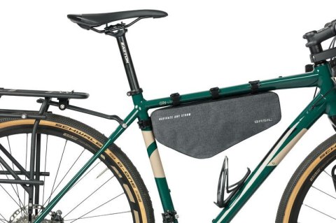 Torba pod ramę BASIL NAVIGATOR STORM FRAME BAG M 2.2L, wodoodporna grey black (NEW) Torba pod ramę BASIL NAVIGATOR STORM FRAME BAG M 2.2L, wodoodporna grey black (NEW)