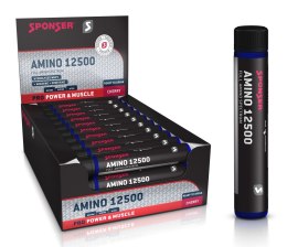 Aminokwasy SPONSER AMINO 12500 cherry w ampułkach pudełko (30 ampułek x 25ml) (NEW).