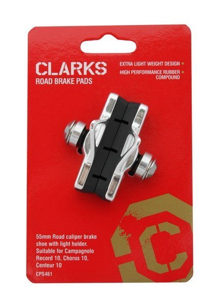 Klocki hamulcowe CLARKS CPS461 dla Shimano/Campagnolo Record 10, Chorus 10, Centeur 10, 55mm, Warunki Suche, Szosa, Obudowa CNC Klocki hamulcowe CLARKS CPS461 dla Shimano/Campagnolo Record 10, Chorus 10, Centeur 10, 55mm, Warunki Suche, Szosa, Obudowa CNC