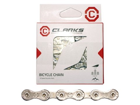 Łańcuch rowerowy CLARKS C8, 8-rzędowy, 116 ogniw, 1/2"x3/32", Spinka, Standard, Szosa/MTB, Ciemny Łańcuch rowerowy CLARKS C8, 8-rzędowy, 116 ogniw, 1/2"x3/32", Spinka, Standard, Szosa/MTB, Ciemny