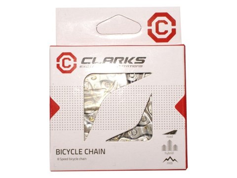 Łańcuch rowerowy CLARKS C8, 8-rzędowy, 116 ogniw, 1/2"x3/32", Spinka, Standard, Szosa/MTB, Ciemny Łańcuch rowerowy CLARKS C8, 8-rzędowy, 116 ogniw, 1/2"x3/32", Spinka, Standard, Szosa/MTB, Ciemny