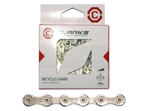 Łańcuch rowerowy CLARKS C9, 9-rzędowy,116 ogniw, 1/2"x11/128", Spinka, Standard, Szosa/MTB, Ciemny Łańcuch rowerowy CLARKS C9, 9-rzędowy,116 ogniw, 1/2"x11/128", Spinka, Standard, Szosa/MTB, Ciemny