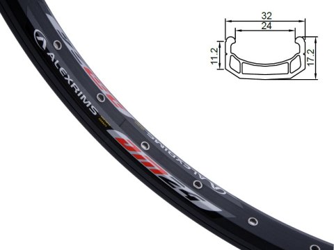Obręcz extreme ALEXRIMS DM24, V-brake, Stożek 17,2mm, 24" 507x24, 48 otworów, Kapslowana, Czarna, Waga 650g (NEW) Obręcz extreme ALEXRIMS DM24, V-brake, Stożek 17,2mm, 24" 507x24, 48 otworów, Kapslowana, Czarna, Waga 650g (NEW)