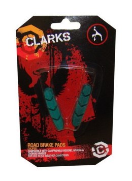 Okładziny hamulcowe CLARKS CP221 dla Shimano/Campagnolo, 52mm, Do obręczy ceramicznych, Szosa, Zielone (DWZ)