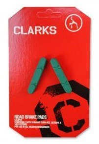 Okładziny hamulcowe CLARKS CP231 dla Shimano/Campagnolo, 52mm, Do obręczy ceramicznych, Szosa, Zielone (DWZ)