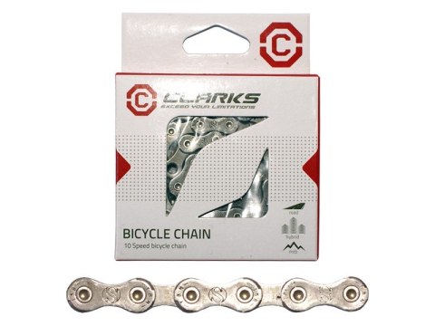 Łańcuch rowerowy CLARKS C10, 10-rzędowy, 116 ogniw, 1/2"x11/128", Spinka, Standard, Szosa/MTB, Ciemny Łańcuch rowerowy CLARKS C10, 10-rzędowy, 116 ogniw, 1/2"x11/128", Spinka, Standard, Szosa/MTB, Ciemny