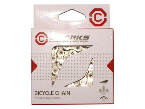 Łańcuch rowerowy CLARKS C11, 11-rzędowy, 116 ogniw, 1/2"x11/128", Spinka, Standard, Szosa/MTB, Ciemny Łańcuch rowerowy CLARKS C11, 11-rzędowy, 116 ogniw, 1/2"x11/128", Spinka, Standard, Szosa/MTB, Ciemny
