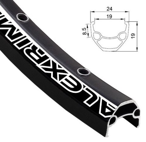 Obręcz mtb ALEXRIMS EN24, H. tarczowy, Stożek 19, 27.5" 584x19, 32 otwory, Kapslowana, Czarna, Waga 450g (NEW) Obręcz mtb ALEXRIMS EN24, H. tarczowy, Stożek 19, 27.5" 584x19, 32 otwory, Kapslowana, Czarna, Waga 450g (NEW)