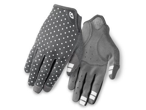 Rękawiczki damskie GIRO LA DND długi palec dark shadow white dots roz. M (obwód dłoni 170-189 mm / dł. dłoni 170-184 mm) (NEW). Rękawiczki damskie GIRO LA DND długi palec dark shadow white dots roz. M (obwód dłoni 170-189 mm / dł. dłoni 170-184 mm) (NEW).