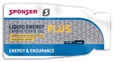 Żel energetyczny SPONSER LIQUID ENERGY PLUS neutralny z kofeiną pudełko (40 saszetek x 35g) (NEW). Żel energetyczny SPONSER LIQUID ENERGY PLUS neutralny z kofeiną pudełko (40 saszetek x 35g) (NEW).