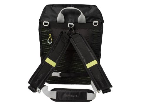 Sakwa miejska pojedyncza BASIL MILES TARPAULIN DAYPACK 17L, Hook On System, 100% wodoodporna black lime (NEW) Sakwa miejska pojedyncza BASIL MILES TARPAULIN DAYPACK 17L, Hook On System, 100% wodoodporna black lime (NEW)