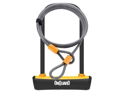 Zapięcie rowerowe ONGUARD NEON 8154OR U-LOCK - 115mm 230mm - uchwyt + 2 x Klucze + linka 10mm 120cm pomarańczowe
