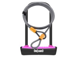 Zapięcie rowerowe ONGUARD NEON 8154PN U-LOCK - 115mm 230mm - uchwyt + 2 x Klucze + linka 10mm 120cm różowe