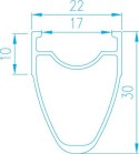 Obręcz szosa ALEXRIMS CX30, V-brake, Stożek 24mm, 700C 622x17, 24 otwory, Czarna, Waga 457g (DWZ)