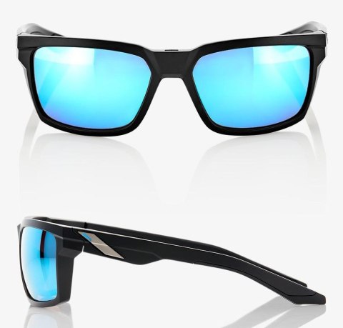 Okulary 100% DAZE Matte Black - HiPER Blue Multilayer Mirror Lens (Szkła Niebieskie Lustrzane Wielowarstwowe, LT 15%) (WYPRZEDAŻ Okulary 100% DAZE Matte Black - HiPER Blue Multilayer Mirror Lens (Szkła Niebieskie Lustrzane Wielowarstwowe, LT 15%) (WYPRZEDAŻ