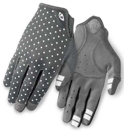 Rękawiczki damskie GIRO LA DND długi palec dark shadow white dots roz. XL (obwód dłoni 205-210 mm / dł. dłoni 196-205 mm) (NEW). Rękawiczki damskie GIRO LA DND długi palec dark shadow white dots roz. XL (obwód dłoni 205-210 mm / dł. dłoni 196-205 mm) (NEW).