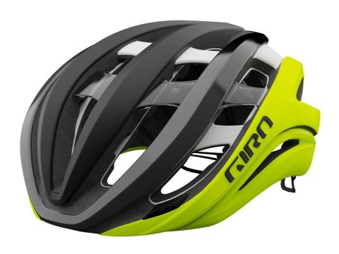 Kask szosowy GIRO AETHER SPHERICAL MIPS matte black fade highlight yellow roz. M (55-59 cm) (WYPRZEDAŻ -40%) Kask szosowy GIRO AETHER SPHERICAL MIPS matte black fade highlight yellow roz. M (55-59 cm) (WYPRZEDAŻ -40%)