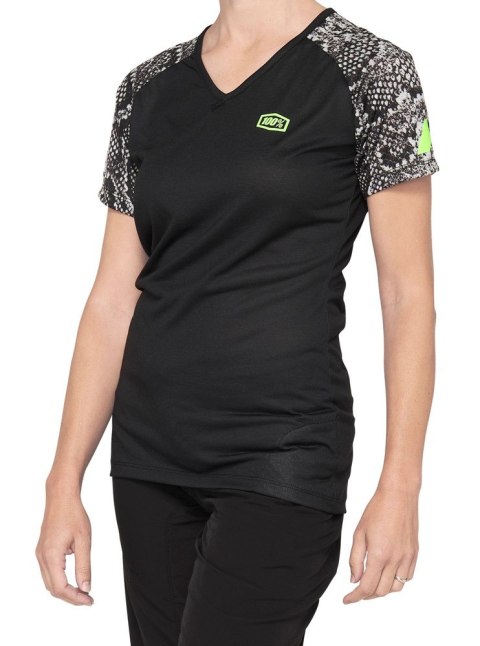 Koszulka damska 100% AIRMATIC Women's Jersey krótki rękaw black python roz. L (WYPRZEDAŻ -50%)