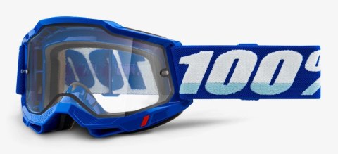 Gogle 100% ACCURI 2 ENDURO MOTO BLUE (Szyba Przezroczysta Podwójna) (WYPRZEDAŻ -50%)