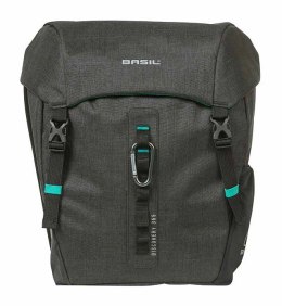 Sakwa podwójna BASIL DISCOVERY365D DOUBLE PANNIER BAG M 18L, Universal Bridge System, wodoodporna black melee (NEW)