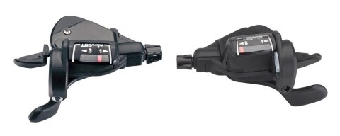 Manetki MICROSHIFT MEZZO, Para, 8.rzędowe(3x8), Kompatybilne z Shimano, Thumb Tap, Optyczny Wskaźnik Przełożeń (NEW) Manetki MICROSHIFT MEZZO, Para, 8.rzędowe(3x8), Kompatybilne z Shimano, Thumb Tap, Optyczny Wskaźnik Przełożeń (NEW)