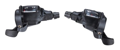 Manetki MICROSHIFT, Para, 7.rzędowe(3x7), Kompatybilne z Shimano, Thumb Tap, Optyczny Wskaźnik Przełożeń (NEW) Manetki MICROSHIFT, Para, 7.rzędowe(3x7), Kompatybilne z Shimano, Thumb Tap, Optyczny Wskaźnik Przełożeń (NEW)