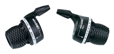 Manetki MICROSHIFT, Para, 8.rzędowe(3x8), Kompatybilne z Shimano, Twist Shifter, Indeksowanie (NEW) Manetki MICROSHIFT, Para, 8.rzędowe(3x8), Kompatybilne z Shimano, Twist Shifter, Indeksowanie (NEW)